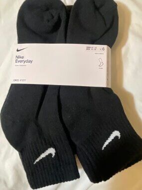 Nike Cotton Cushioned Dri-FIT Ankle Socks Black 6 Pack